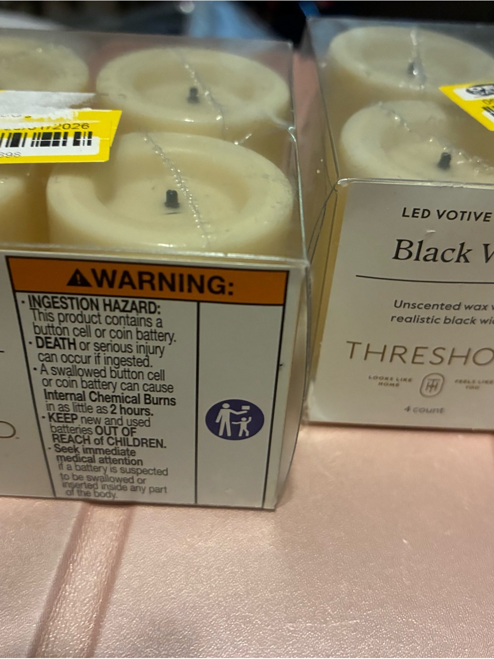 Threshold Black Wax LED Votive Candle - Set of 8
